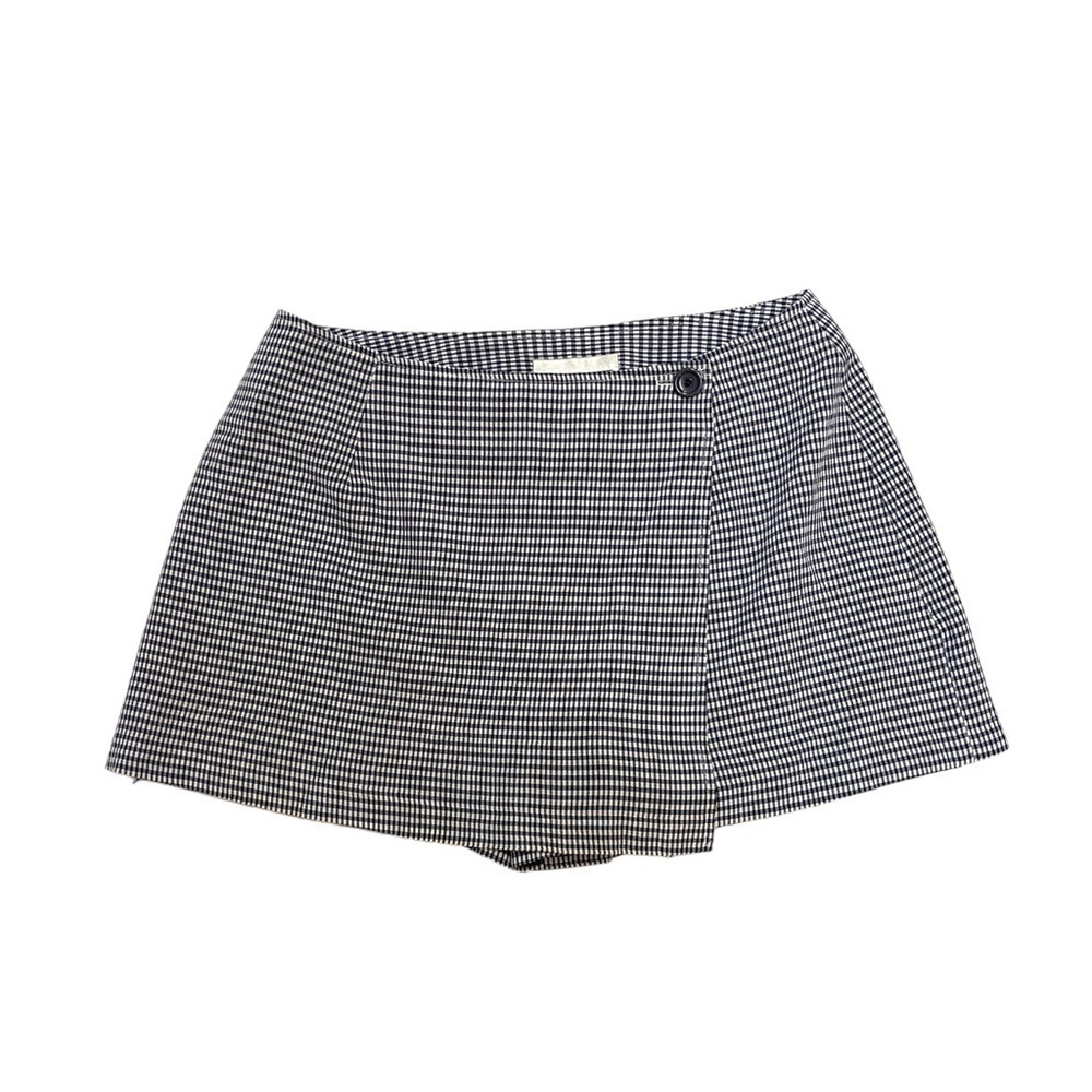 Skort skirt with shorts fits W29 gingham vichy print blue white